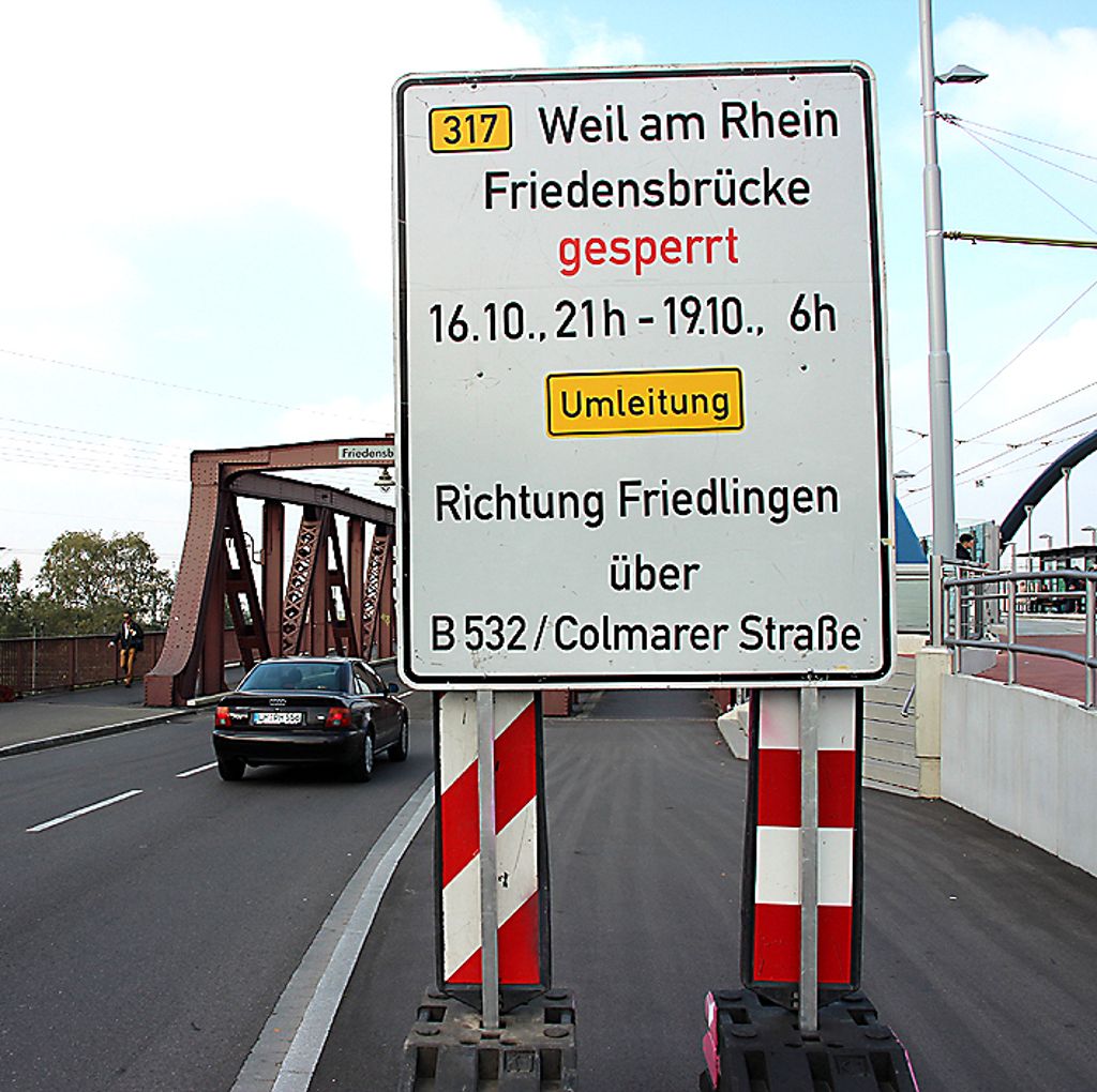 Weil am Rhein: Friedensbrücke wird gesperrt