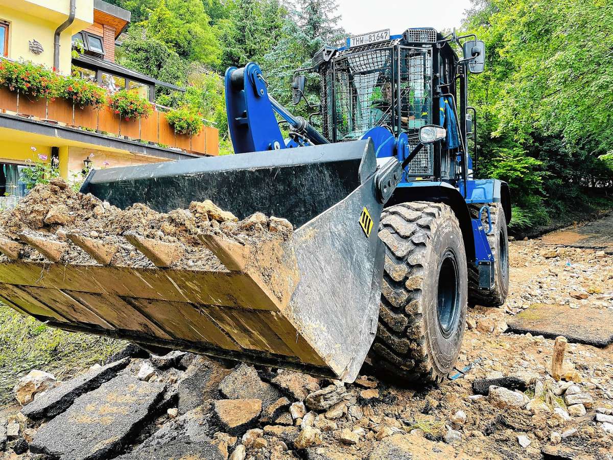 Schwer gefordert war das THW unter anderem im Juli, als nach Starkregen Wassermassen und Geröll zahlreiche Ortschaften im Landkreis überfluteten und eine Spur der Verwüstung hinterließen.