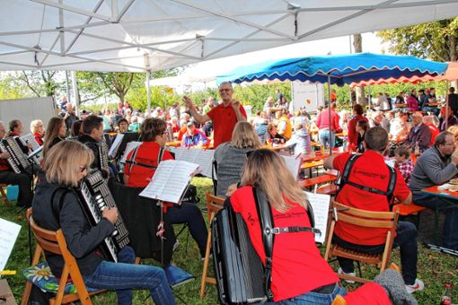 Das Akkor­denorchester Fischingen stand in den Mittagsstunden für beste Unterhaltung. Foto: Reinhard Cremer