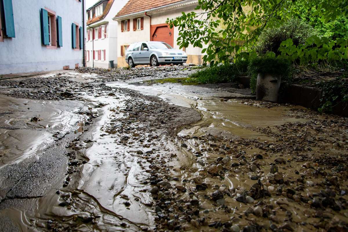 Heftig vom Hochwasser erwischt wurde die Gemeinde Grenzach-Wyhlen.
