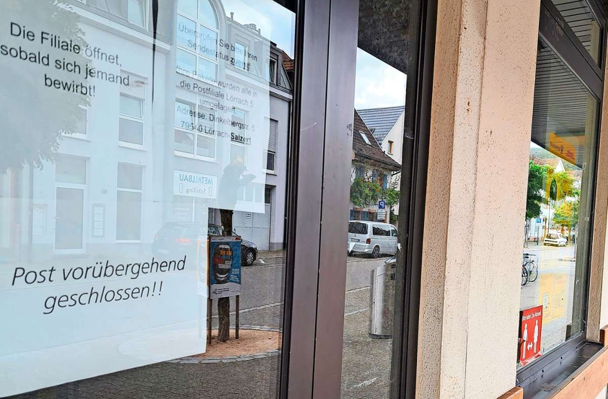Lörrach: Postfiliale  in Stetten ist bis auf Weiteres geschlossen