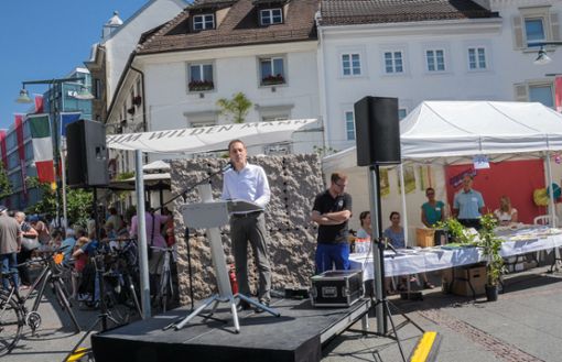 Unter dem Motto „Wir können Klimaschutz“ fand am Samstag der dritte Energie- und Umwelttag der Stadt Lörrach auf dem Alten Markt statt. Foto: Regine Ounas-Kräusel Foto: mek