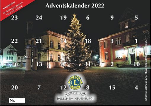 Der Markgräfler Platz in Müllheim ziert den diesjährigen Adventskalender des Lions-Clubs Müllheim-Neuenburg. Foto: zVg