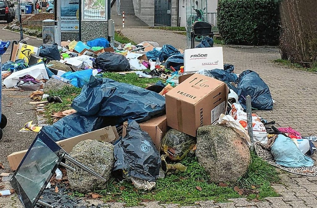 Lörrach: Müllberge mitten in der Stadt