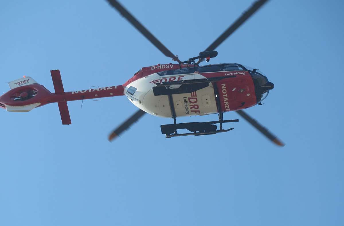 Die schwer verletzte Fußgängerin wurde mit dem Hubschrauber zur Uniklinik geflogen. Foto: Beatrice Ehrlich