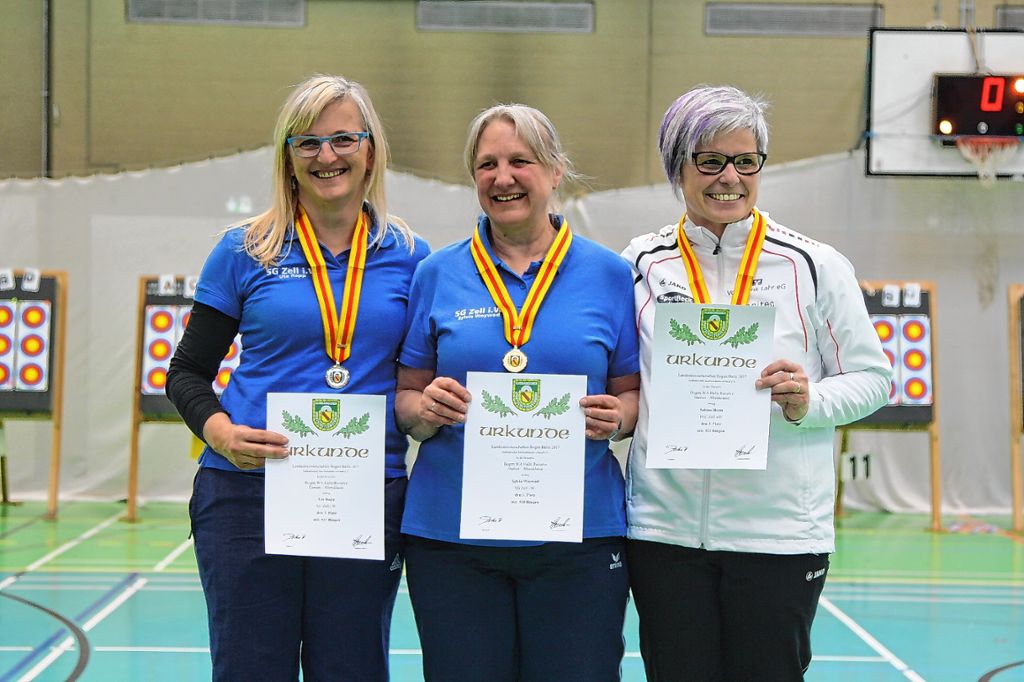Die Siegerinnen in  der Damen Altersklasse: (von links) Ute Rapp, Sylvia Woywod und Sabine Herm Fotos: zVg