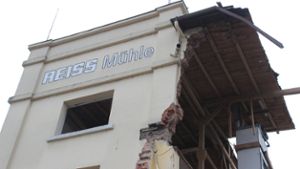 Lörrach : Abriss-Bagger an der Reiss-Mühle