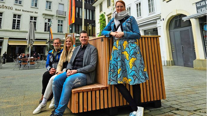 Lörracher Innenstadt: Mobile Bäume sollen Lörrach doppelt aufwerten