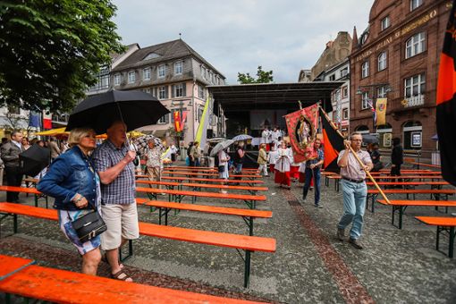 Impressionen des Fronleichnamsgottesdienstes auf dem Alten Marktplatz. Foto: Kristoff Meller  Foto: mek