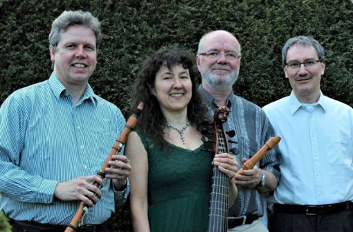 Das Quartett „Willa Musica“ (v. l.) mit Christian Leitherer, Barbara Leitherer, Tonio Paßlick, Dieter Lämmlin Foto: zVg