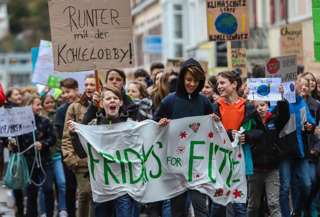 Mit  Entschlossenheit engagierten sich die Jugendlichen auch an diesem Freitag für den Klimaschutz.