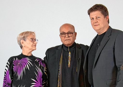 Taysir Abu Saada mit Hanna Scheinker und Jörg Müller (rechts) Foto: zVg