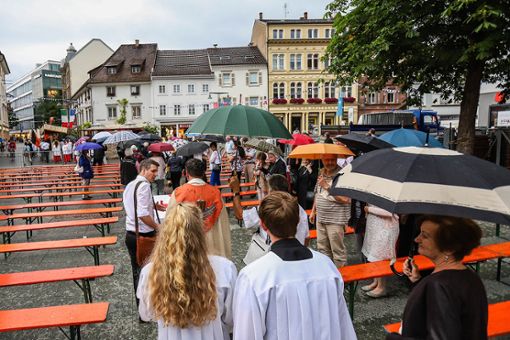 Impressionen des Fronleichnamsgottesdienstes auf dem Alten Marktplatz. Foto: Kristoff Meller  Foto: mek