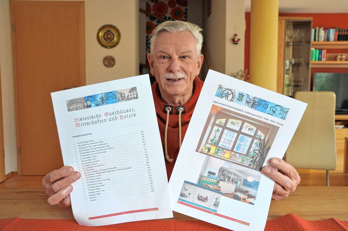 Helmut Ebner aus Schallbach hat ein neues Buch zu historischen Wirtshäusern in Lörrach veröffentlicht. Foto: Jutta Schütz