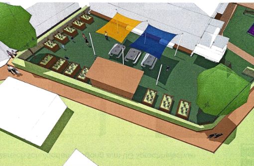 So soll der neue Schulgarten aussehen, wie Pläne von Kunz Galaplan von April 2022 zeigen. Foto: zVg/Kunz Galaplan