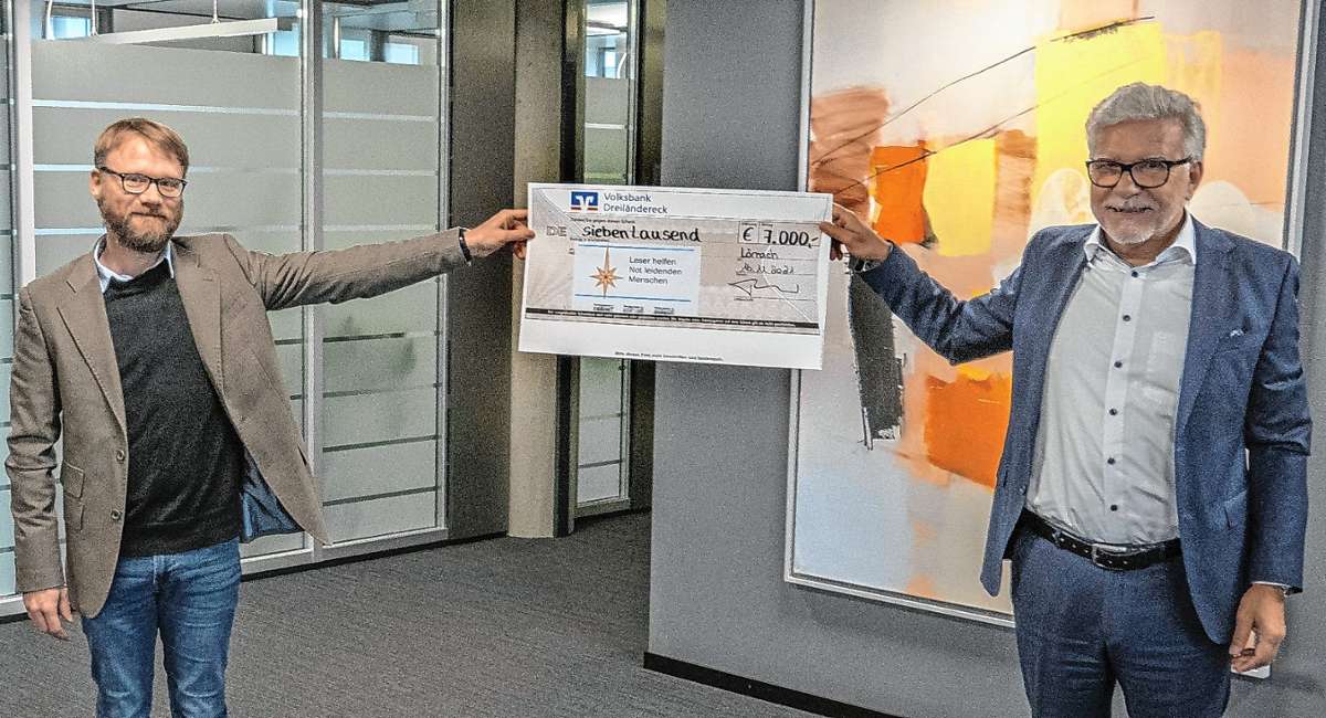 Kreis Lörrach: Volksbank Dreiländereck unterstützt „Leser helfen...“ mit 7000 Euro