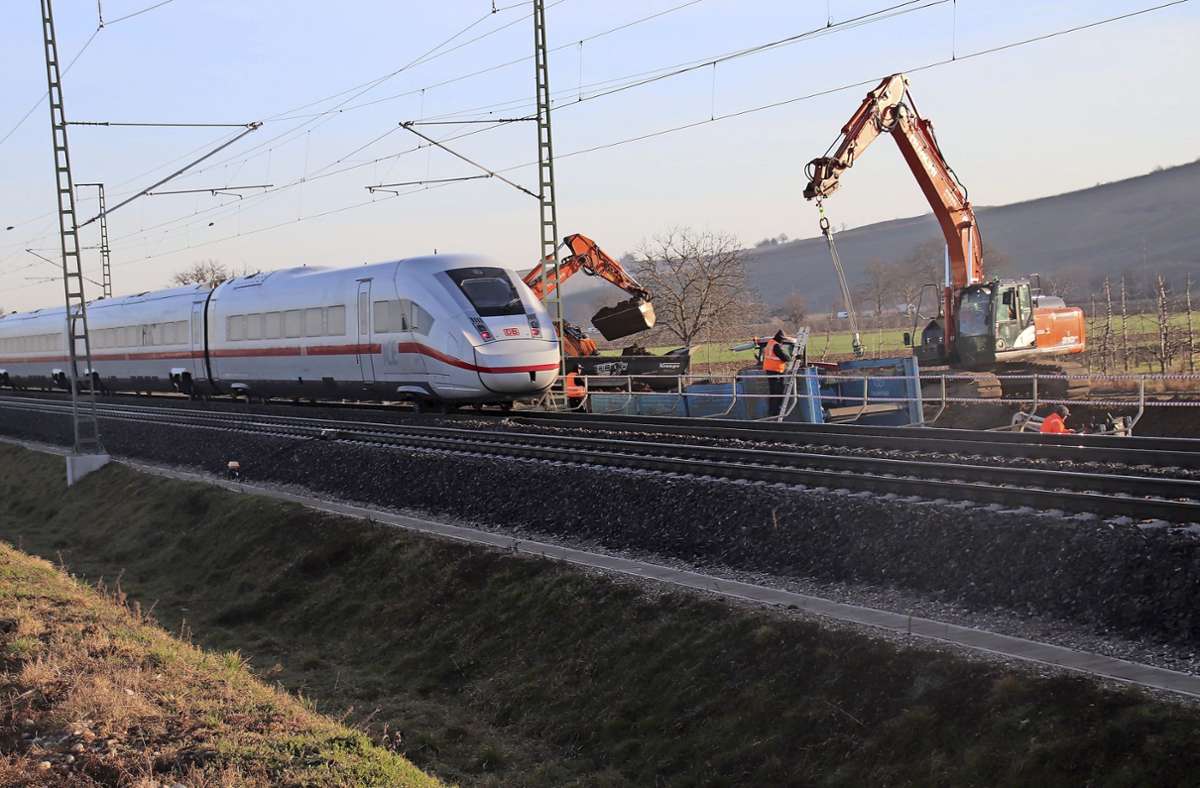 Auggen: Gleisarbeiten auf der Rheintalbahn