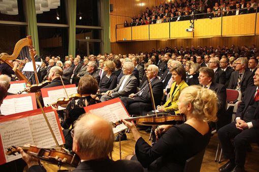 Den Weiler Neujahrsempfang, zu dem 650 Gäste kamen, umrahmte die Weiler Orchestergesellschaft wieder bestens. Foto: Feuchter