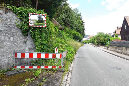 Nicht zufrieden ist der Lieler Ortsvorsteher Ottmar Sprich mit dem Zustand der Stützmauer an der Ortsdurchfahrt.               Foto: Anlicker.