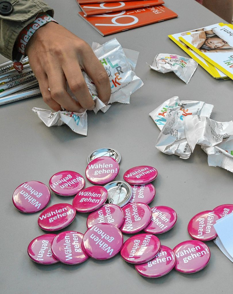 Der Stadtjugendring hat mit der Kampagne „Genies wählen“ versucht, Jugendliche und insbesondere Erstwähler für die Wahl zu begeistern. Foto: sba