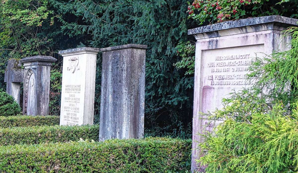 Ein Ort der Stille ist der parkähnliche Friedhof am Hörnli in Riehen mit seinen alten, teils verwitterten Grabmalen. Foto: Fotos: Jürgen Scharf